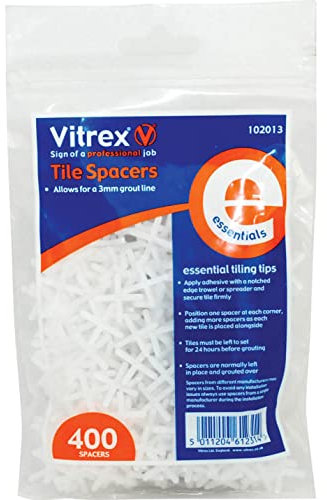 Vitrex VIT102013 102013 Essential Tile Spacers 3mm Pack of 400, White