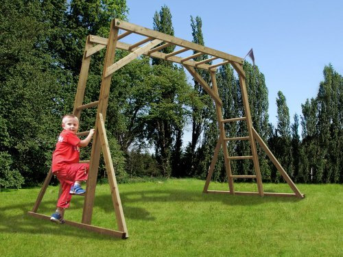 Dunster House Kids Wooden Monkey Bars – Durable Pressure-Treated Timber Climbing Frame for Children’s Outdoor Play. Safe, Weather-Resistant and Ideal for Active Playtime Adventures.