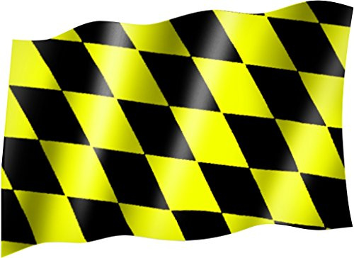 Sportfanshop24 Flagge/Fahne Rauten SCHWARZ GELB Hissflagge mit Ösen 150x90 cm, sehr Gute Qualität