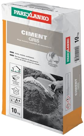 Parexlanko - Ciment Blanc - Pour tous travaux courants de maçonnerie - Scellements, joints et enduits - Peut être coloré - 10kg