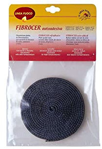 SIGILL, Fibrocer Piatta, Guarnizione in Chiusura in Fibra di Vetro Piatta per Sportelli di Stufe e Forni, Ottima Flessibilità, Color Grigio-acciaio, Made in Italy, Rotolo da 2,5m ø 15mm