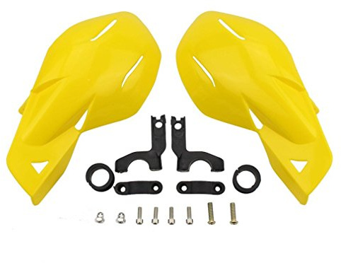 GOOFIT 7/8 Guidon Balayette Protektor Protection Main Groupe Remplacement pour Motocross Moto Pit Dirt Bike ATV Jaune