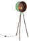 Qazqa - Retro Weinlesestehlampe auf Bambusstativgrün mit Kupfer - Fass I Wohnzimmer I Schlafzimmer - Stahl Rund - LED geeignet E27