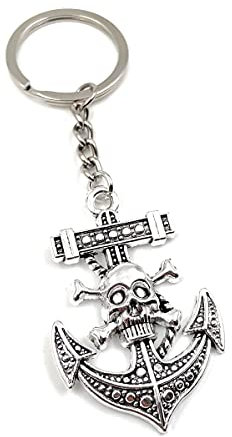 Onwomania Porte-clés Ancre Dead Seafaring, pendentif en métal argenté
