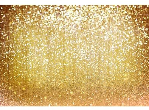 YongFoto 3x2m Vinyl Foto Hintergrund Goldener Bokeh Pailletten Glitterpunkte Glühendes Licht Fotografie Party Geburtstag Hochzeit Fotostudio Fotoshooting