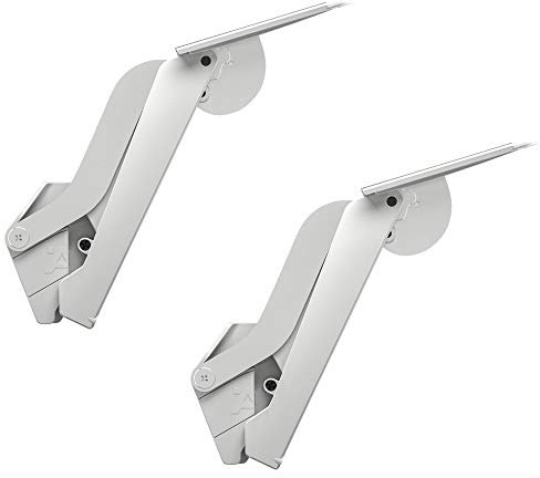 Gedotec Klappkonsole für Küchen-Schrank | 1 Garnitur - Klappenstütze weiß matt | FREE SPACE | Modell E 3,2-13,4 kg | Komplett-Set Klappscharnier | Scharnier für Klapptisch - Klappenbeschlag Möbel