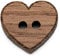 NaturSchatulle Holzknöpfe Motiv Herzform | 5 Stück Nussbaum 2 Loch Knöpfe Holz DIY Basteln Nähen Schmuckherstellung Annähen Kinderknöpfe