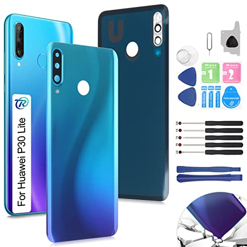 RongZy Akkudeckel Geeignet für Huawei P30 Lite/Nova 4E Backcover Akkudeckel batterietür Gehäuse Rückseite mit Tool kit (Blau)