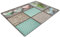 Country Kitchen Glass Worktop Savers | Large Heat Resistant Grey Blue Hearts Chopping Boards
