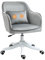 HOMCOM Chaise de Bureau Velours Fauteuil Bureau massant Coussin Lombaire intégré Hauteur réglable pivotante 360° Gris Clair