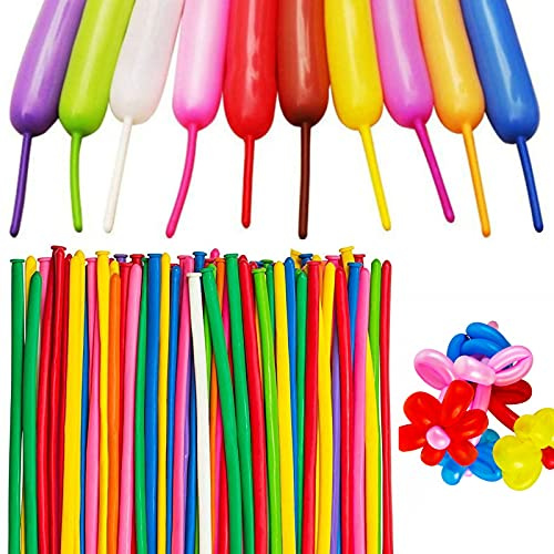 100Pcs Multi 260 Balloons Multi Long Skinny Latex Balloon for Animal Ballons, Premium Quality Balloons for Beginners Baloons Making Kid's Carnivals Party Decoartion