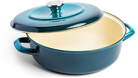 Merten & Storck Cocotte Ronde Basse de 26cm/3.8 Litres, Bleu Foncé