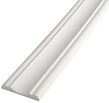 Huanya Quadrant en PVC - Moulage en quart de rond flexible - 1 m - Étanche - Pour bords de murs, armoires, plafonds, comptoirs - Blanc