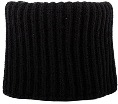 Chapeau cache-cou 30% cachemire 70% laine mérinos d'hiver homme femme, Noir , Taille Unique
