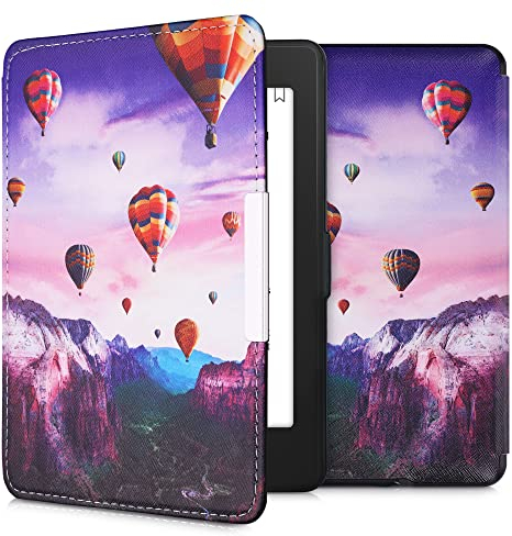 kwmobile Klapphülle kompatibel mit Amazon Kindle Paperwhite Hülle - eReader Case (für Modelle bis 2017) - Heißluftballons Berge Mehrfarbig