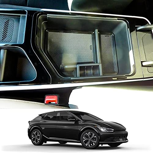 CDEFG Kia EV6 2021 2022 UK Car Centre Console EV6 Armrest Collection Tray Car Multifunctional Storage Box Organiser Interior EV6 Accessories (Black)