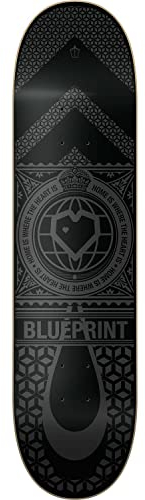 Centrano Unisex – Erwachsene Home Heart Skateboard Deck, Schwarz/Grau, 8.25