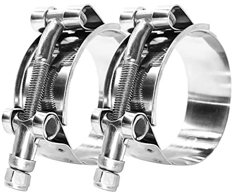 BOTTEN 2 Pack 3 T-Bolt Hose Clamp, Clamp Range 83-91mm for 3 Hose ID, hose clamps 304 Stainless Steel,hose clamp pliers and clamps heavy duty