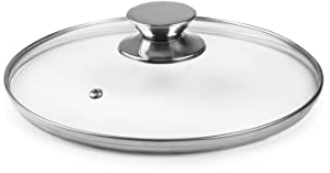 Ibili - 971624 - Couvercle en Verre Poignée en Acier Inoxydable 24 cm, Argenté