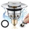 Tomario Sink Plugs Bathroom Plug, Stainless Steel Bathroom Basin Plug Pop Up Plugs for Wash Basin, Push-Type Sink Plug Replacement Bath Drainer Filter Plug with Bounce Core for 34-40mm Drain Hole