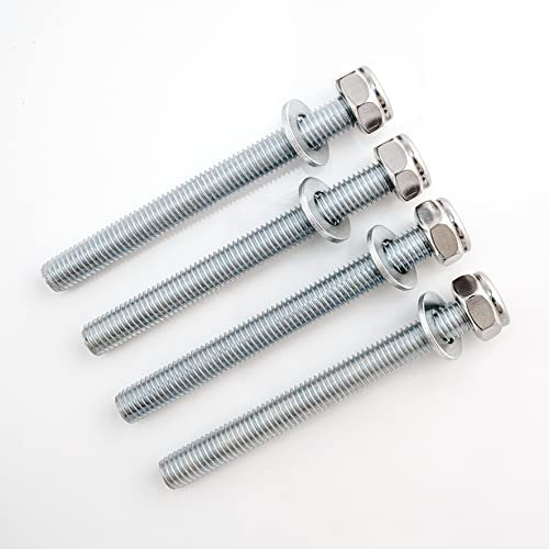 Barre Filettate M10 Certificate In Acciaio Zincato 4 Pezzi ad Alta Resistenza Lunghezza 10 cm Dadi M10 Rondelle In Acciaio Zincato