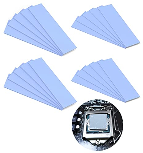 Cerioll Pad Thermique CPU, Dissipateurs Thermiques, Silicone Conducteur Thermique Pad, 67 x 20 mm Tampon Thermique en Silicone, Tampon en Silicone Thermoconducteur Réutilisable, (0,5/1mm), 20 Pièces