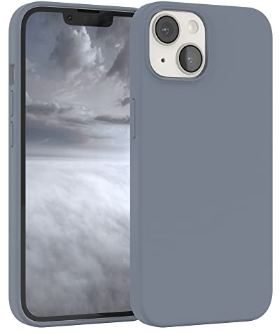 EAZY CASE Premium Silikon Handyhülle kompatibel mit iPhone 14, Slimcover mit Kameraschutz und Innenfutter, Silikonhülle, Schutzhülle, Bumper, Handy Case, Hülle, Softcase, Stahlblau