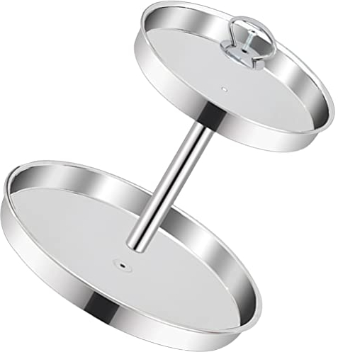 HEMOTON Double Vegetable Plate dessert tower fruit holder turntable pantry organizer cupcake tier stand cabinet organizer fruit storage Shower condiment Stainless steel to rotate hot pot