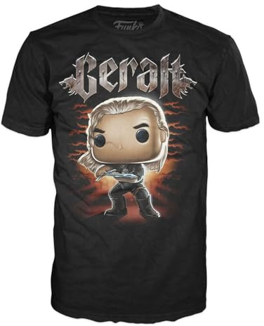 Funko Boxed Tee: Witcher - Geralt - Medium - the Witcher - T-Shirt - Clothes - Gift Idea - Short Sleeve Top for Adults Unisex Men and Women - Official Merchandise Fans