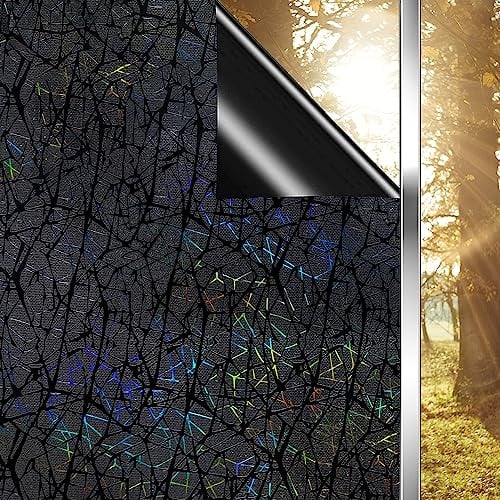Qualsen Pellicola Oscurante Vetri Finestre Adesiva 3D Per Vetri Finestre Pellicola Privacy Opaca Adesivi per Vetro Pellicola Finestra(44.3X200CM)