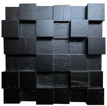 IG Acoustics Diffuseur acoustique 2D 500 - 30 x 30 cm - Diffuseur acoustique - Panneau mural en bois - Panneau acoustique (Noir)