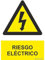 Señal Riesgo Eléctrico | Cartel informativo Zona Riesgo de accidente por electricidad | PVC | Certificado ISO 7010:2012 | 0,7 mm Grosor | Color Amarillo, 40 x 30 cm