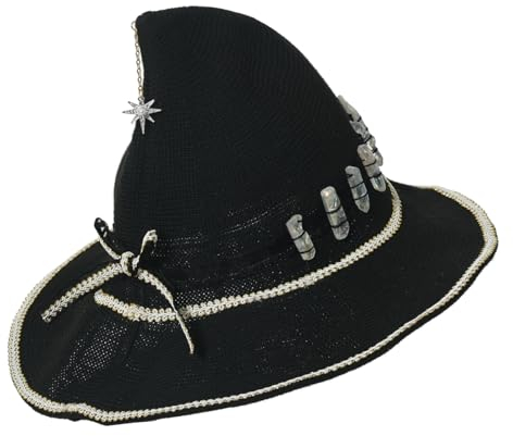 COSDREAMER Hexenhut für Damen, Wolle, Strickmütze für Halloween, Weihnachten, Kostümparty (C)