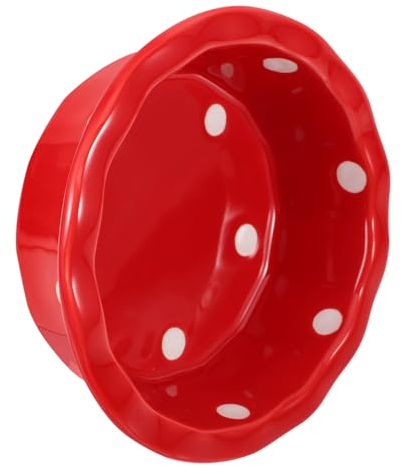 Housoutil Rote Weihnachts-katzenschüssel Aus Keramik Katzenfutternapf Haustierzubehör Weihnachtsgeschirr Weihnachtsnäpfe