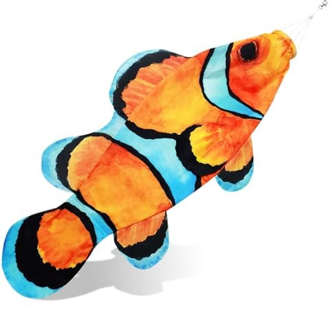 THQZLH Lebendiger gelber Fisch-Windsack zum Aufhängen im Freien, Frühlings- und Sommerspaß