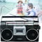 Portable CD Cassette Player with Bluetooth, FM Radio, USB MP3 Playback - Boombox with Remote Control, Headphone Jack - Compact Playable for Home, Car