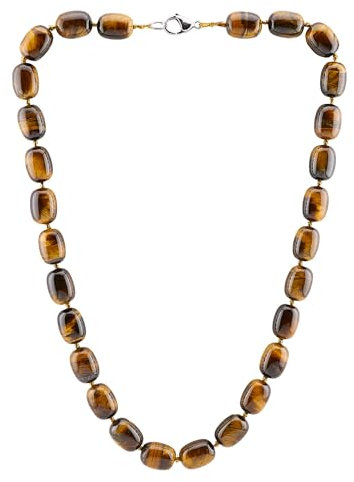 Treasure Bay Collana da donna fatta a mano, 10 x 16 mm, con pietre preziose naturali e perline per donne e ragazze, Gemma, Agata