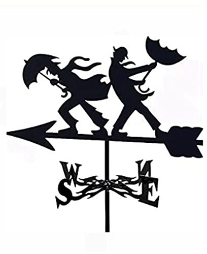 Girouette - Girouette à Montgolfière, Outil de Mesure du Vent en Acier Inoxydable en métal pour Toits de Jardin, granges de Ferme, décoration extérieure, Indication de la Direction du Vent (Taille :