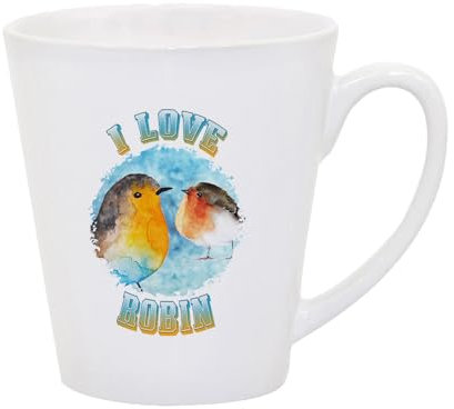 Giftme I Love Robins – Ideal for Bird Lovers and Robin Enthusiasts, Tea Mug, Latte Mug. (12oz)