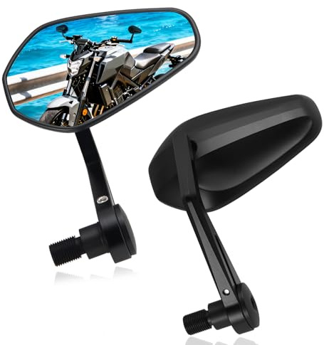 LOKLISUM Motorrad Spiegel E-geprüft, 2 PCS Lenkerendenspiegel Motorrad Rückspiegel, 7/8 22mm Seitenspiegel Kompatibal mit Yamaha MT125 MT03 MT07 MT09 MT10 XSR700 XSR900 FZ1 FZ6 FZ07 (Irregulär)