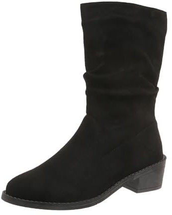 BGFIPAJG Regali Donna Natale Stivaletti Donna Tacco Basso Pelle Stivali Bianchi Donna Da Lavoro Stivaletti Donna Invernali Con Tacco Stivali Alti Pelle Nera Donna