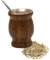 Mujiluxe Taza Mate Moderna, Taza de Doble Pared, Taza de Té Mate, Pajita y Cepillo de Limpieza (Color Grano de Madera)