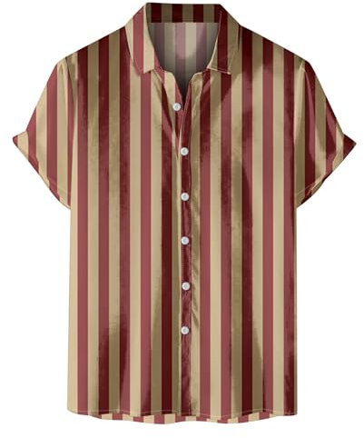 Chemises décontractées à manches longues pour homme 2024 - Polo décontracté tendance à boutons - Imprimé numérique 3D - Chemises de Noël 2025 pour homme, rose gold, S