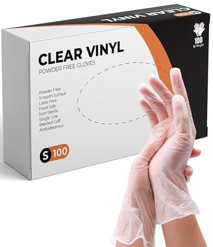 PANKTI Clear Vinyl Gloves, 1000 Count, Clear Disposable Gloves - Packaging may vary (1000, Small)