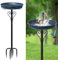 ODSNANIE Vogeltränke Stehend Futter Schale Wasserstelle für Garten, Metall Vogelbecken Schüssel Wildvogeltränken Wassertränke,Vogeltränke Groß Frostsicher Winterfest Vogelbad（Vintage Blau）
