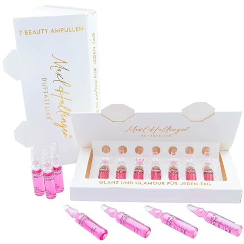 Hallingers Genuss Manufaktur Serum Geschenk-Set - 7x Ampullen vegane Gesichtspflege M. Hallinger, Feuchtigkeit Regeneration & Anti-Aging Young & Strong Kräuter, Geschenkidee für Frauen Freundin