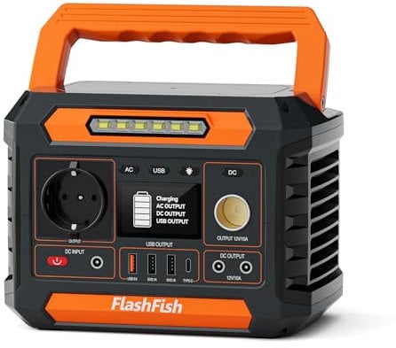 FlashFish P66 Station Électrique portable 230,88Wh, Generateur Électrique 200W(crête 400W) avec 230V AC/DC/USB/type C/lumières LED, Batterie de Secours pour Camping, Voyage, Panne de courant