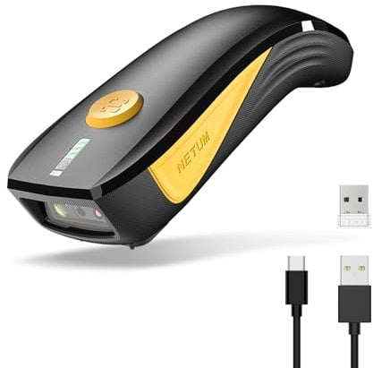 NETUM CS7501 QR Code Scanner – Upgraded Bluetooth Barcode Scanner, Mini Portable 1D & 2D Barcode Reader for Inventory Management, Cordless Image Scanner for Tablets, Android, iOS, PC, and POS Systems