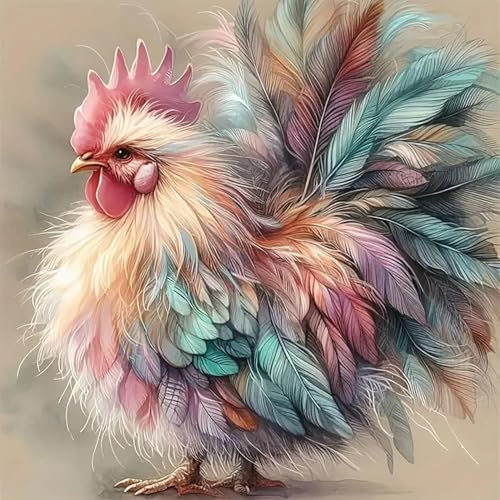 Musevial Cross Stitch Kits for Adults - Chicken Stamped Crossstitching Kits Preprinted 11 Count Cross-Stitch Kit for Beginner, 11CT Prestamped Easy Pattern Needlepoint Kits Crafts for Decor