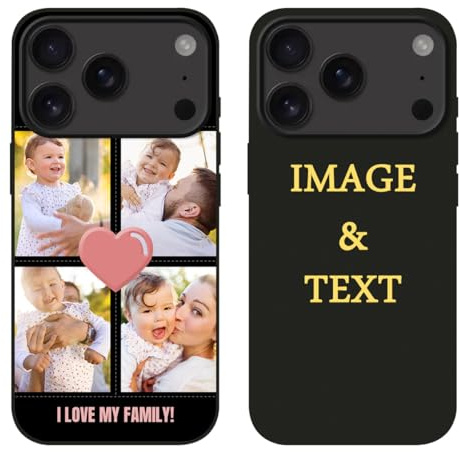 ATFDiY Individuelle Handyhülle, passend für iPhone 17 Pro, 6,3 Zoll, individuelle Bilder, personalisierter Name, weiche Hülle, Geburtstagsgeschenk für Familie, Männer, Frauen, Foto-Schutzhülle